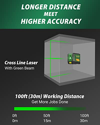 ALEAPOW Self-Leveling Laser Level, 100ft/30m Green Cross Line Laser, Compact and Lightweight, Bright Accurate Horizontal&Vertical Line for DIY Application, Rotatable 360°, Battery Included – X1 | The Storepaperoomates Retail Market - Fast Affordable Shopping