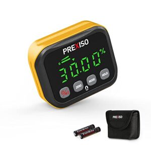 PREXISO Angle Gauge Magnetic, Angle Finder – Digital Level Electronic, Protractor Angle Cube Inclinometer for Woodworking, Table Saw, Construction, Masonry, Machinery, 0-360° Bright Backlit Display