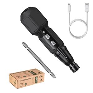 Electric Screwdriver Cordless, GOSLMYY Rechargeable Portable 3.6V Automatic Rotational Repair Tool Screw Driver with LED Light, 6.35mm Dual Heads Bit, USB Charging Cable