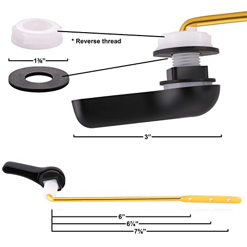 Canomo Matte Black Front Mount Toilet Tank Flush Lever Handle Universal with Nut Lock, Fit for Most Front Mount Toilets | The Storepaperoomates Retail Market - Fast Affordable Shopping