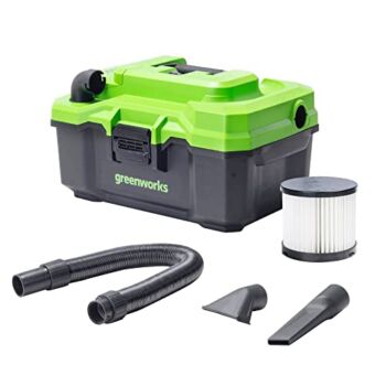 Greenworks 24V 3-Gallon Cordless Wet/Dry Shop Vacuum with Hose, Crevice Tool, Floor Nozzle, Battery and Charger Not Included, Green | The Storepaperoomates Retail Market - Fast Affordable Shopping