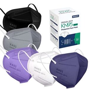 BAISITE KN95 Face Masks 50PCS,Mask Disposable KN95 for Audlts 5-Ply Protection Breathable Multi Color 1