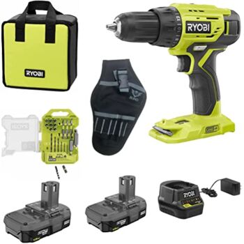 Drill Set Bundle, ONE+ 18V Lithium-Ion Cordless 1/2 inch Drill/Driver Kit with (2) 1.5 Ah Batteries, Charger, Drill Bits, Tool Bag and Buho Drill Holster | The Storepaperoomates Retail Market - Fast Affordable Shopping