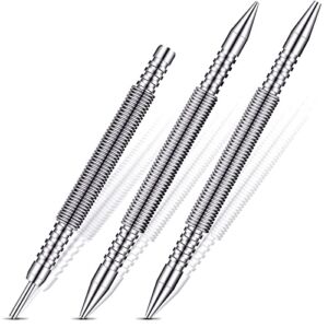 3 Pcs Dual Head Nail Setter and Hinge Pin Punch Set, 1/32 Inch (#1) 1/16 Inch (#2), 3/32 Inch (#3) 1/8 Inch (#4), Hammerless Spring Nail Punch Door Hinge Pin Remover Tool 5000 PSI Striking Force
