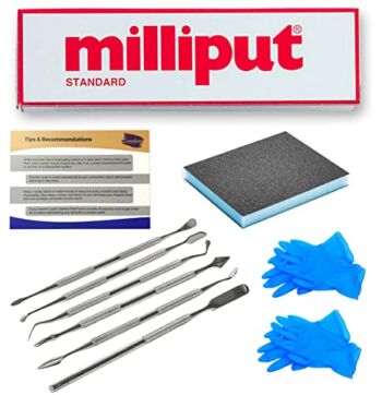 Milliput Epoxy Putty 10 Piece Set, Standard Color – with Sculpting Tools, Sanding Pad and Gloves – Air Dry Moldable Plastic Plumbers Clay – Ceramic Tile, Marble, and Quartz Countertop Chip Repair Kit | The Storepaperoomates Retail Market - Fast Affordable Shopping