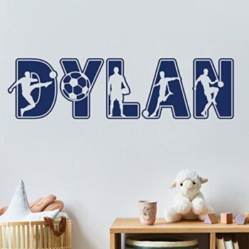 Soccer Custom Name Vinyl Wall Decal Sticker Art for Boys, Bedroom and Ball Player Theme Room Decor for Kids | The Storepaperoomates Retail Market - Fast Affordable Shopping