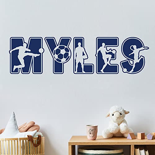 Soccer Custom Name Vinyl Wall Decal Sticker Art for Boys, Bedroom and Ball Player Theme Room Decor for Kids | The Storepaperoomates Retail Market - Fast Affordable Shopping