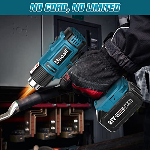 Cordless Heat Gun, Uaoaii 21V Hot Air Gun w/ 2x 4.0Ah Rechargeable Battery, 4 Nozzle, Led Light & Suitcase, 2-Temp Setting Max 1022°F(550°C) Heat Gun for Crafts, Shrink Tubing, Resin & Decorating | The Storepaperoomates Retail Market - Fast Affordable Shopping