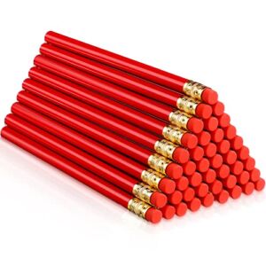 48 Pcs Jumbo Round Pencil, Wooden Pencil with Black Core for Carpenters Construction Workers Woodworkers Framers Beginners Students Teachers DIY Project, Red