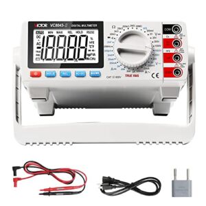 Desktop Multimeter, Riiai 19999 Counts True RMS Multimeter, 1000V/20A 20MHz AC/DC Measurement Transistor Capacitance HFE Diode and Continuity Multimeter Tester for Electrician