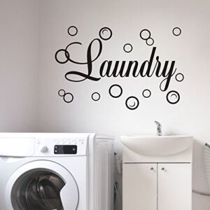 Laundry Room Wall Decor Laundry Decals Sign Bubble Stickers Peel and Stick Lettering Vinyl Art Decor