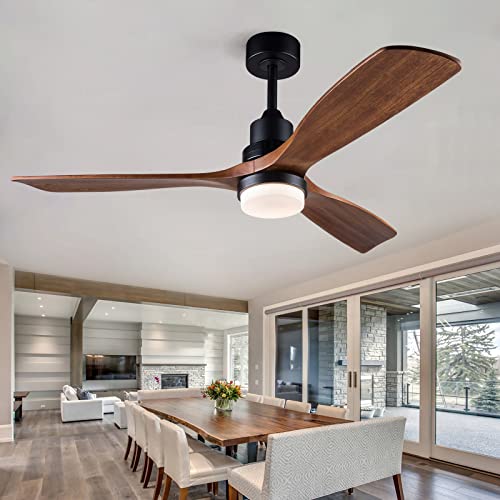 BOJUE 52” Ceiling Fans with Lights Remote Control,Indoor Outdoor Wood Ceiling Fan with 3 Blade for Patio Living Room, Bedroom, Office, Summer House, Etc | The Storepaperoomates Retail Market - Fast Affordable Shopping