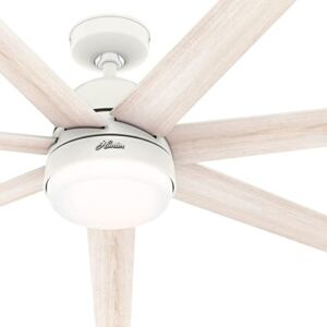 Hunter Fan 70 inch Casual Matte White Indoor Ceiling Fan with LED Light Kit (Renewed)