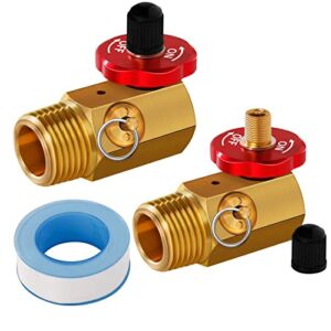 2 Pack Air Tank Manifold with Fill Port, Aluminum Knob,Safety Valve and Relief Bypass 1/2″ NPT Tank x 1/4″ NPT Hose x 1/8″ NPT Gauge for Air Compressor Portable Tank
