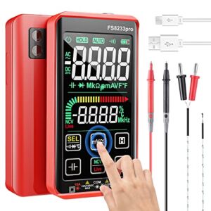 Digital Multimeter, TRMS 9999 Counts Auto-Ranging Voltmeter Tester Meter, Color Touch Screen Rechargeable Voltage Meter With NCV, Measure DC AC Ohm Volt Amp, Resistance Diodes, Continuity, Capacitance