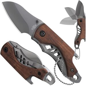 5.7’’ Pocket Knife – Mini Folding Knives – Small Sharp Knife with Bottle Opener – Cool EDC Knives – Tiny Folding Knife – Foldable Knife – Stocking Stuffers for Men Women Children 6779