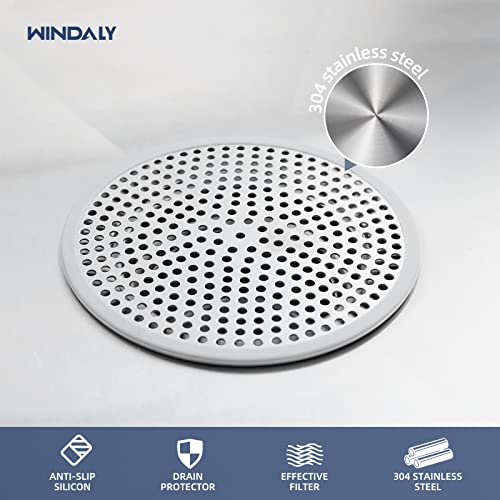 WINDALY 3 Pack of Shower Drain Hair Catcher / Cover / Strainer, Stall Drain Protector / Cover, Stainless Steel (3 Pack) | The Storepaperoomates Retail Market - Fast Affordable Shopping
