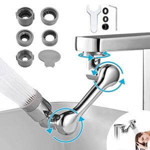 Attposn Universal Rotating Faucet Extender 1080° Large-Angle Rotating Robotic Arm Water Nozzle Faucet Adaptor, Faucet Silver A Attposn0987 Attposn0987