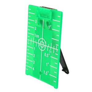 Laser Level Target Plate Double Scale Cross Line Laser Level Meter,Foldable Magnetic Floor Laser Target Card Plate(Green)