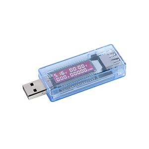 JESSINIE KWS-V20 USB Tester Voltmeter Ammeter Multimeter 3-9V 0-3A LCD Digital Display Power Battery Tester for Power Capacity Mobile Phone Charger with Blue Shell