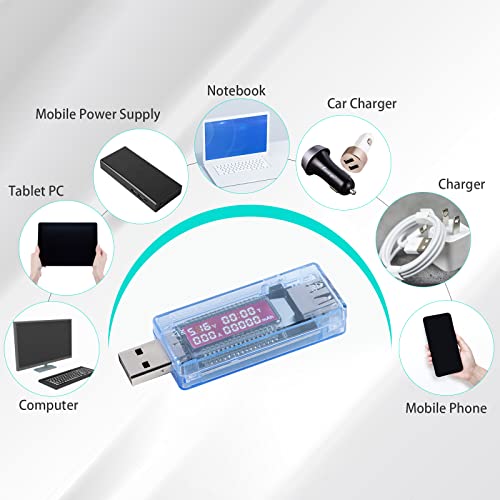 JESSINIE KWS-V20 USB Tester Voltmeter Ammeter Multimeter 3-9V 0-3A LCD Digital Display Power Battery Tester for Power Capacity Mobile Phone Charger with Blue Shell | The Storepaperoomates Retail Market - Fast Affordable Shopping