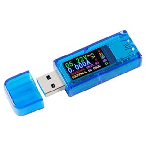 JESSINIE AT34 Battery Tester USB 3.0 Voltage Tester IPS Color Display 3.7-30V Voltage Meter 0-4A AMP Meter Multifunctional Multimeter Support Charging Power Test for Multiple Devices with Shell