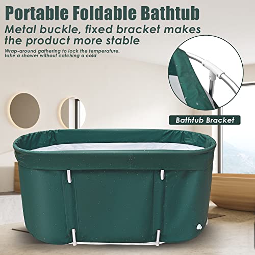AellerSen Portable Bathtubs, Foldable Soaking Bathing Tub for Adults, Oval Bathtubs for Showers, with Thick Insulation Foam to Keep The Temperature (Green) | The Storepaperoomates Retail Market - Fast Affordable Shopping