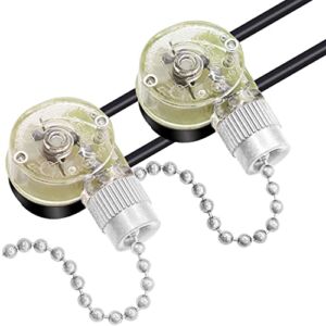 Taiss 2PCS Ceiling Fan Pull chain switch ON-OFF ZE-109 Pull chain switch,Ceiling Fan Light Switch,3A 250VAC/6A125VAC Ceiling Fan Switch,ceiling Fan light switch replacement (silver)