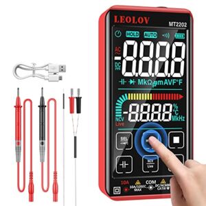 Digital Multimeter Tester Smart Touch Screen Rechargeable Auto-ranging 10000 Counts TRMS AC/DC Amp Ohm Voltage Meter Capacitance Frequency Diode Backlight Flashlight