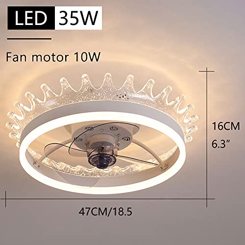 IBalody Dimmable 48W LED Ceiling Fan with Light Modern Indoor Ceiling Fan Lights Flush Mount Fan Ceiling Light 3 Speed Mute Fan Light 15W Fan Motor for Bedroom Living Room | The Storepaperoomates Retail Market - Fast Affordable Shopping