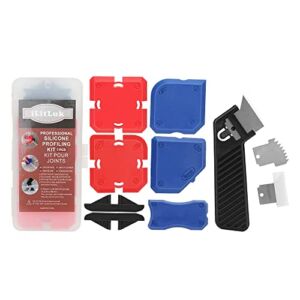 iLitLuk Caulking Tool Kit Silicone Sealant Grout Finishing Sealing Tools Set Silicone Profiling Kit with Guides Caulk Removal Scraper Tool 11PCS for Kitchen Bathroom Floor Window Sink Joint Toilet