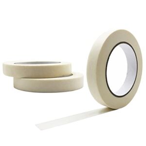 Masking Tape 3/4 inch White,Multi-Surface White Painters Tape 0.71’’ x 55yd,3 Rolls(165 Total Yards),General Purpose White Paper Tape for Artist, Crafts, Labeling,Painting,Drafting
