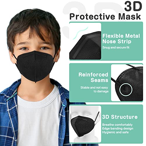 XDX Kids KN95 Masks for Children, 25 Pack Individually Wrapped Black Disposable Face Masks, 5 Layers KN95 Mask for Kids, Breathable & Comfortable, Filter Efficiency ≥95% | The Storepaperoomates Retail Market - Fast Affordable Shopping