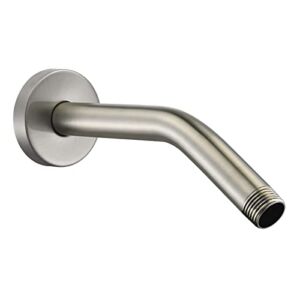 123815BN Replacement For Moen 8 Inches Anti-leakage Ceiling Wall Mounted Bend Accessories-Basic Shower Arm and Flanged,Made of Solid Brass,Brushed Nickel