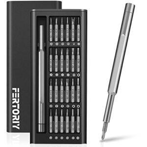 24 in 1 Premium Precision Screwdriver Set, Fertoriy Sturdy Small Screwdriver Set with Phillips Head & Flathead, Magnetic Mini Screwdrivers Kit for Fixing Electronics, PC and Eyeglass Repairing