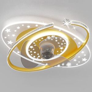 KMYX LED Dimmable Kids Roomceiling Light with Fan Modern Smart Lighting and Ceiling Fans with Led Light and Remote Control Ceiling Fan Light Invisible Fashion Mute Chandelier with Electric Fan