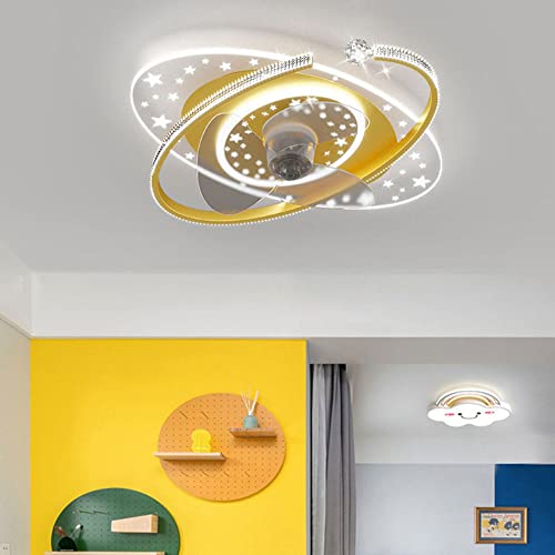 KMYX LED Dimmable Kids Roomceiling Light with Fan Modern Smart Lighting and Ceiling Fans with Led Light and Remote Control Ceiling Fan Light Invisible Fashion Mute Chandelier with Electric Fan | The Storepaperoomates Retail Market - Fast Affordable Shopping