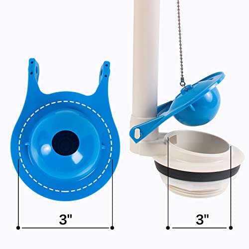 MoietToi 3 inch Toilet Flapper Replacement (2 pack)，Universal for American Standard Toilet 3 inch Flush Valve，Long Lasting Rubber Flap with Stainless Steel Chain, Water Saving，Easy to Install，Blue | The Storepaperoomates Retail Market - Fast Affordable Shopping