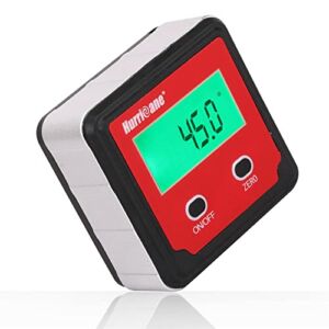 HURRICANE Digital Level Box and Angle Finder, Magnetic Digital Angle Gauge, Protractor Inclinometer Aluminum Framework with Magnet, Measures 0-90 Degree Ranges, 4 X 90 Degree