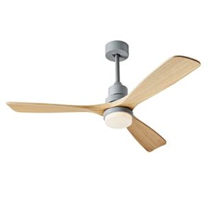 Chriari Ceiling Fans with Lights, 52″ Wood Ceiling Fan with Remote Control, 3 Walnut Blades, 6 Speeds Timing Reversible Indoor Outdoor Farmhouse Ceiling Fan for Patios Bedroom Living Room