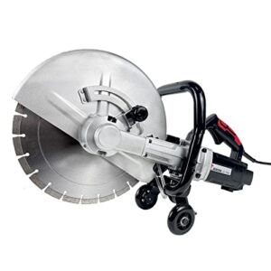 JACKCHEN 14 Inches Concrete Saw Electric Powered 3000W Cut-Off Saw, 110V 4.8″ Cut Depth and Electric Grinder With Diamond Blade, Petrol Concrete Saw