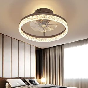CASENKE Flush Mount Ceiling Fan with Lights, 20 Inch Low Profile Ceiling Fan with Dimmable Smart Timing 3-Speed Wind and 3-Color Light
