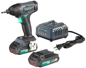 Amazon Brand – Denali by SKIL 20V Cordless Impact Driver Kit with (2) 2.0Ah Lithium Batteries and Charger
