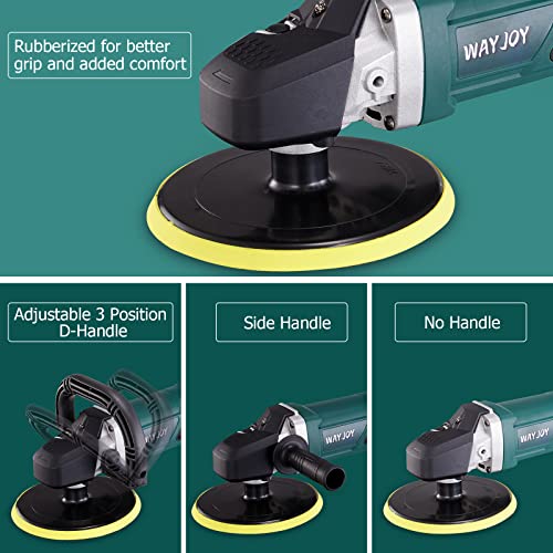 Buffer Polisher, Wayjoy 12.5A 1500W Rotary Car Polisher, 6-Speed Buffer Waxer with 6” and 7“ Backing Plate, Buffer Polisher with D & Side Handle and LCD Display, 4 Foam Pads | The Storepaperoomates Retail Market - Fast Affordable Shopping