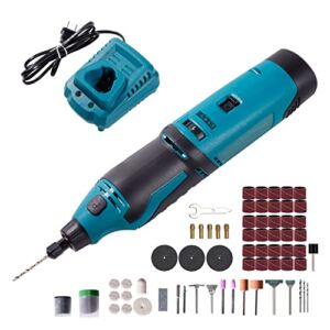 VLOXO 12V Cordless Rotary Tool 6 Variable Speed Electric Drill Set for Cutting, Sanding, Grinding, Polishing, Drilling, Engraving 93 Accessories Multi-Purpose Power Rotary Tool Kit