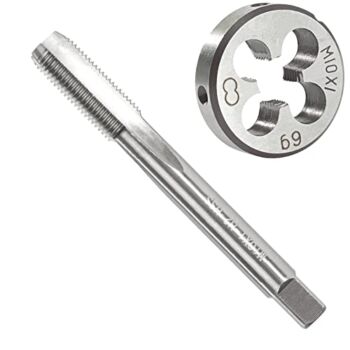 Aceteel M10 x 1.0 Metric Tap and Die Set, M10 X 1.0mm HSS Machine Thread Tap and M10 X 1mm Alloy Tool Steel Round Thread Die Right Hand | The Storepaperoomates Retail Market - Fast Affordable Shopping