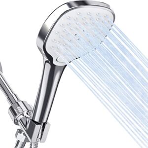 Handheld Shower Head with Hose High Pressure – JIURAIN Detachable Showerhead with 60“ Hose Stainless Steel, Adjustable Mount, 3 Spray Setting Shower Head for Showering Enjoyment Even at Low Water Flow