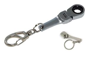 10mm Ratchet Wrench Keychain Key Ring (Free Bonus: Toy Spanner Keychain)