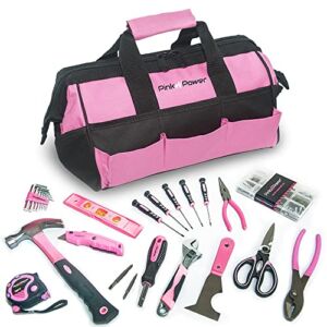 Pink Power 189 Piece Pink Tool Set for Women Tool Kit for House – Home Tool Kit for Women with Tool Bag Box – Womens Tool Kit for House Repair & Improvement – Household Tool Kit for Ladies and Girls