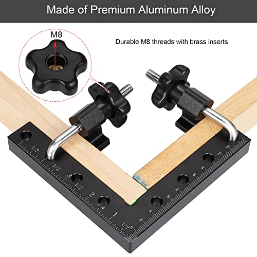 TKORW 90 Degree Positioning Squares, Right Angle Clamps 5.5″ x 5.5″(14 x 14cm) Aluminum Alloy Woodworking Carpenter, Corner Clamping Square Tool for Picture Frame Box Cabinets Drawers | The Storepaperoomates Retail Market - Fast Affordable Shopping